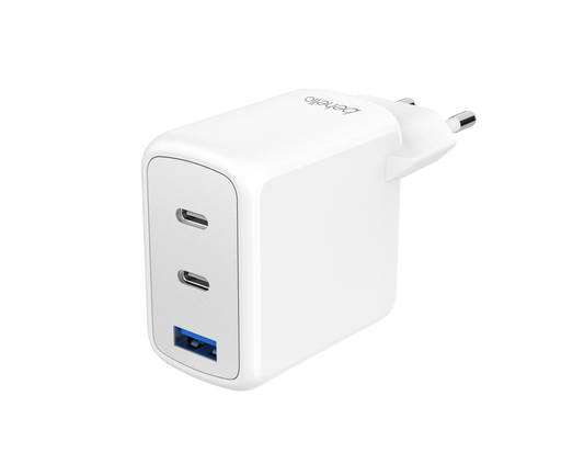 BeHello Oplader 65W GaN met 3 poorten (USB-C en USB-A) wit
