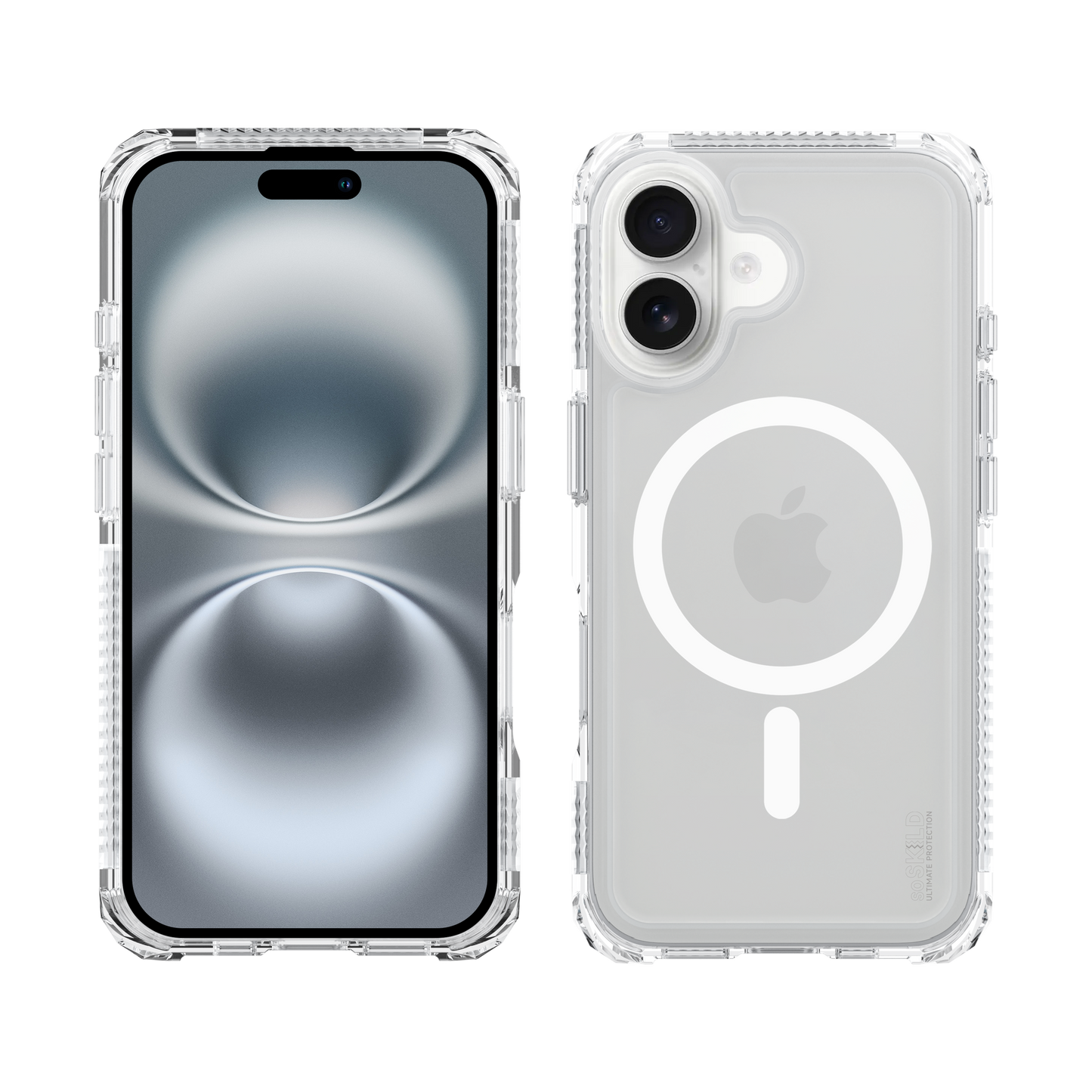 SoSkild iPhone 16 Defend heavy impact case met magnetische ring transparant