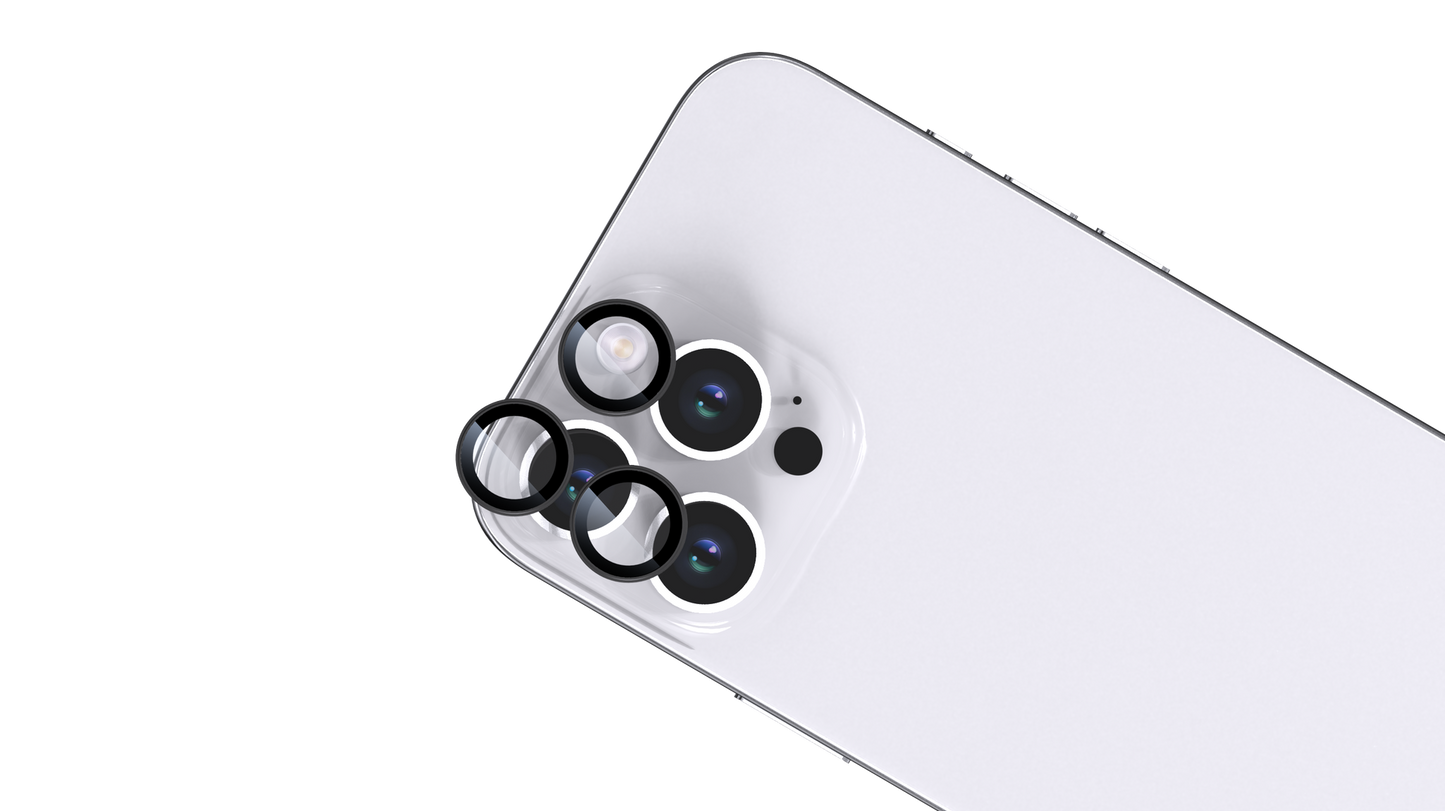 BeHello iPhone 16 Pro/16 Pro Max Camera lens protector zwart